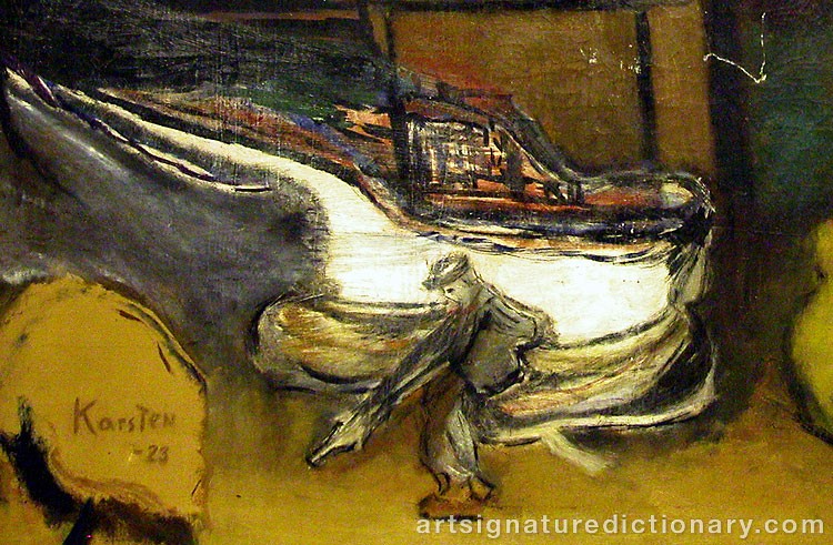 Close-up details showing Elisabeth Charlotta KARSTEN signature forgery characteristics