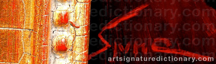 Authentic signature by Johan Alfred SJUNE on  artwork