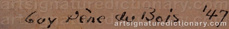 Authentic signature by Guy Pène Du BOIS on Painting/Watercolour artwork