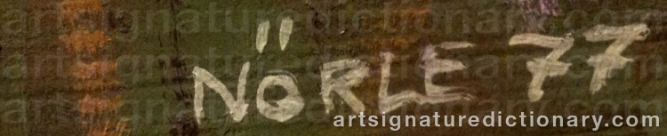 Authentic signature by Mats NÖRLE on  artwork