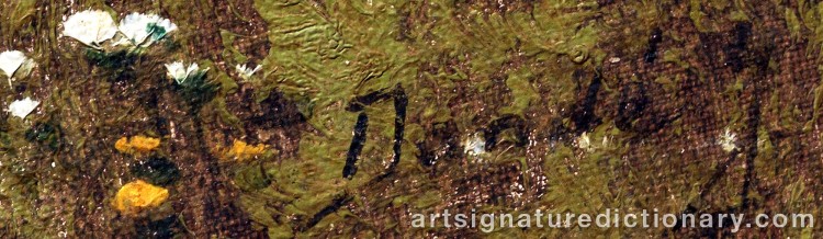 Authentic signature by Joseph DANDE on artwork