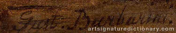 Authentic signature by Gustav BARBARINI on  artwork