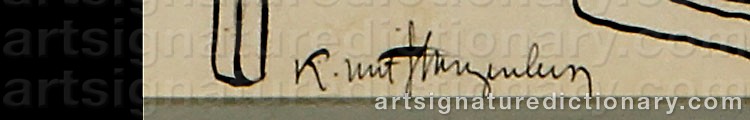 Authentic signature by Knut Viktor ‘Stang’ STANGENBERG on artwork