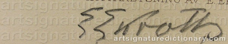 Authentic signature by Emil EKROTH on artwork