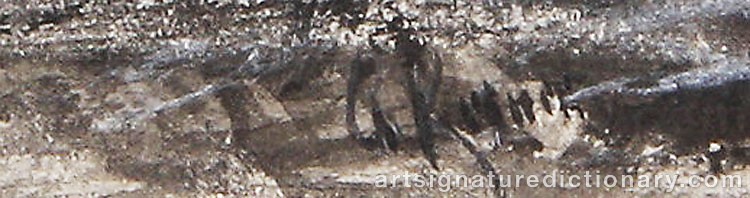 Authentic signature by Johann Christian KRÖNER on  artwork