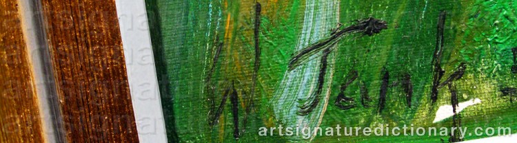 Authentic signature by Woldemar TANK on artwork