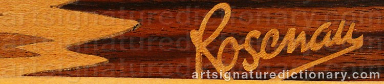 Authentic signature by Pierre ROSENAU on  artwork