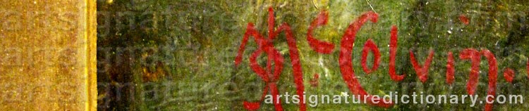 Authentic signature by J. M. COLVIN on  artwork