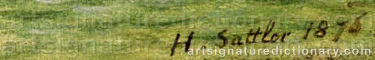 Authentic signature by Hubert SATTLER on artwork