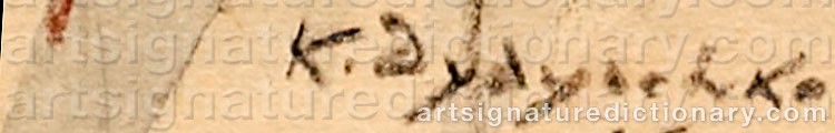Authentic signature by Konstantin Vikentievich DYDYSCHKO on artwork