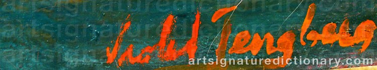 Authentic signature by Violet TENGBERG on artwork