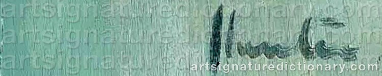 Authentic signature by George Leslie HUNTER on  artwork