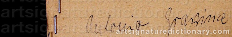 Authentic signature by Antonio GRAVINA on artwork