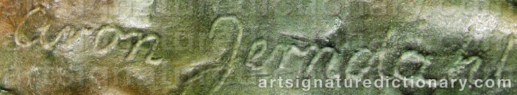 Authentic signature by Aron JERNDAHL on artwork