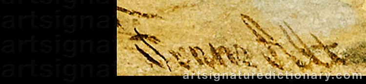 Authentic signature by Franz ALT on  artwork