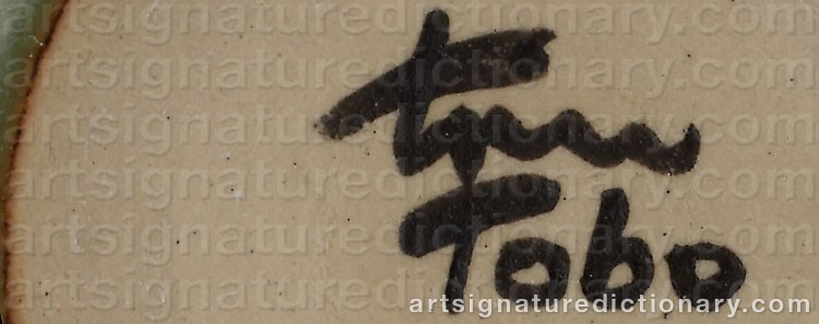 Authentic signature by Ingrid, Erich ‘Tobo’ TRILLER on  artwork