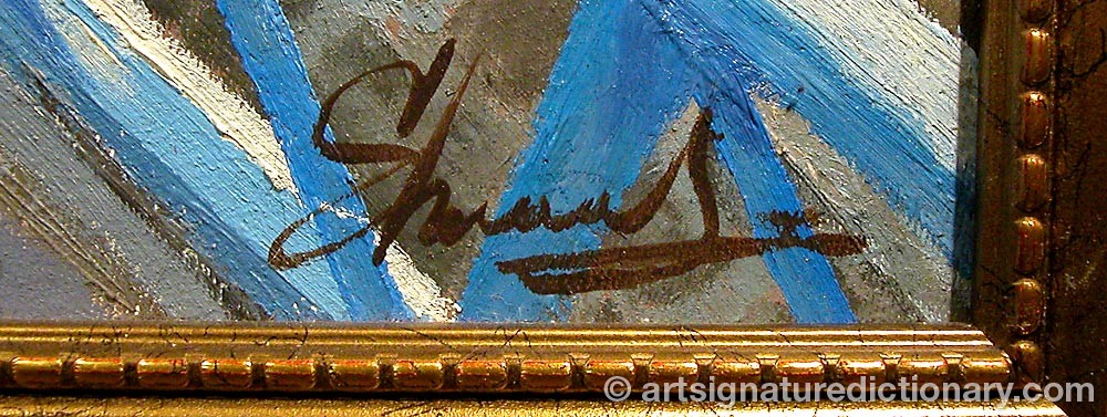 Authentic signature by Nick SARAZAN on  artwork