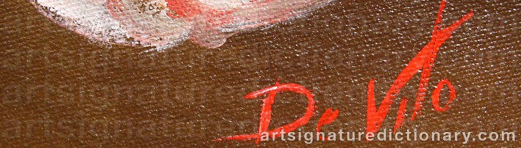 Authentic signature by Antonia Goncalves DE VITO on  artwork