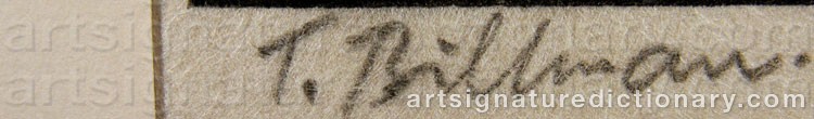 Authentic signature by Torsten BILLMAN on  artwork
