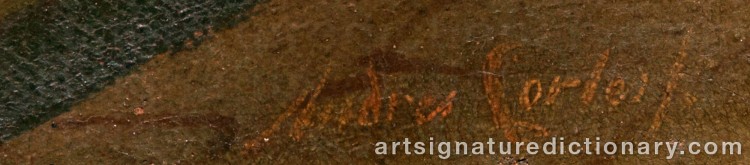 Authentic signature by Andrés CORTES Y AGUILAR on  artwork