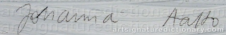 Authentic signature by Johanna AALTO on  artwork