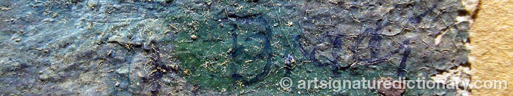 Authentic signature by Antoni De BRADE on  artwork