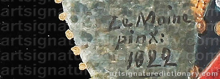 Authentic signature by Erik Vilhelm LE MOINE on artwork