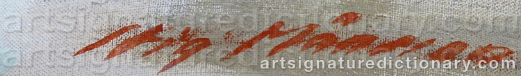 Authentic signature by Stig MÅNSSON on artwork