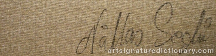 Authentic signature by Niklas SEGLEVI on  artwork