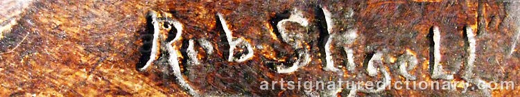 Authentic signature by Robert STIGELL on  artwork