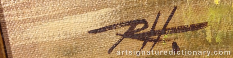 Authentic signature by Roald HANSEN on Painting/Watercolour artwork