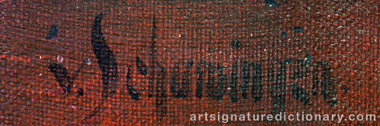 Authentic signature by Julius Thomas SCHABINGER VON SCHOWINGEN on Painting/Watercolour artwork