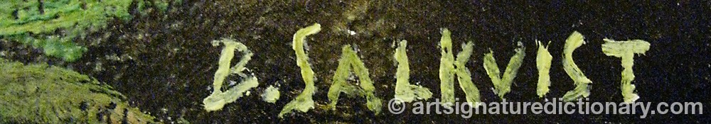 Authentic signature by Birger SALKVIST on artwork