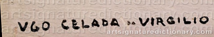 Authentic signature by Ugo CELADA DA VIRGILIO on  artwork