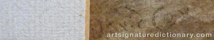 Authentic signature by David The Younger COX on  artwork