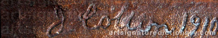 Authentic signature by Johannes COLLIN on  artwork