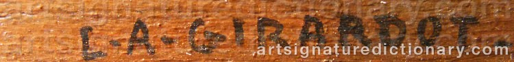 Authentic signature by Louis-Auguste GIRARDOT on  artwork
