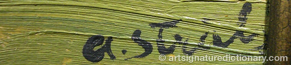 Authentic signature by Aleksanders STRALS on  artwork