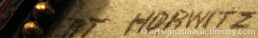 Authentic signature by Herbert HORWITZ on  artwork