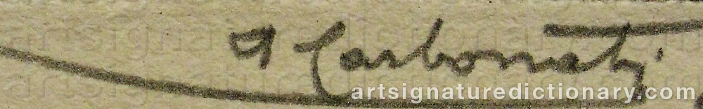 Authentic signature by Antonio CARBONATI on artwork