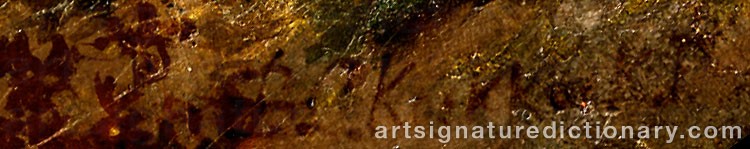 Authentic signature by Barend Cornelis KOEKKOEK on artwork