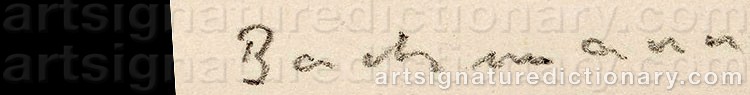 Authentic signature by Hermann BACHMANN on  artwork