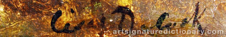 Authentic signature by Cesar De COCK on Painting/Watercolour artwork