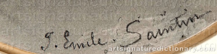 Authentic signature by Jules Emile SAINTIN on Painting/Watercolour artwork