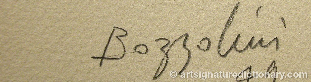 Authentic signature by Silvano BOZZOLINI on artwork