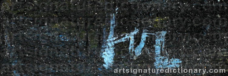 Authentic signature by Hans Osvald LARSSON on artwork