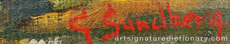 Authentic signature by Gotthard SANDBERG on  artwork
