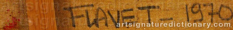 Authentic signature by Claude FLAVET on Painting/Watercolour artwork