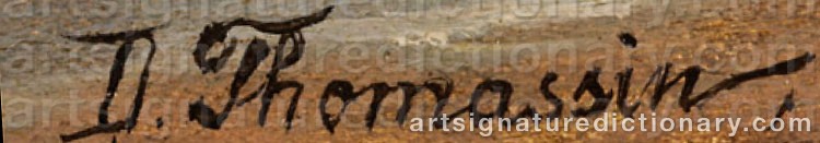 Authentic signature by Désiré THOMASSIN on artwork