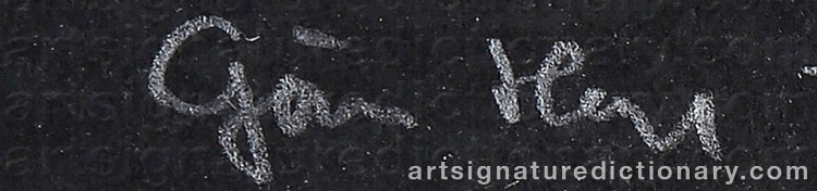 Authentic signature by Göran HÄGG on Drawing/Graphic/Print artwork